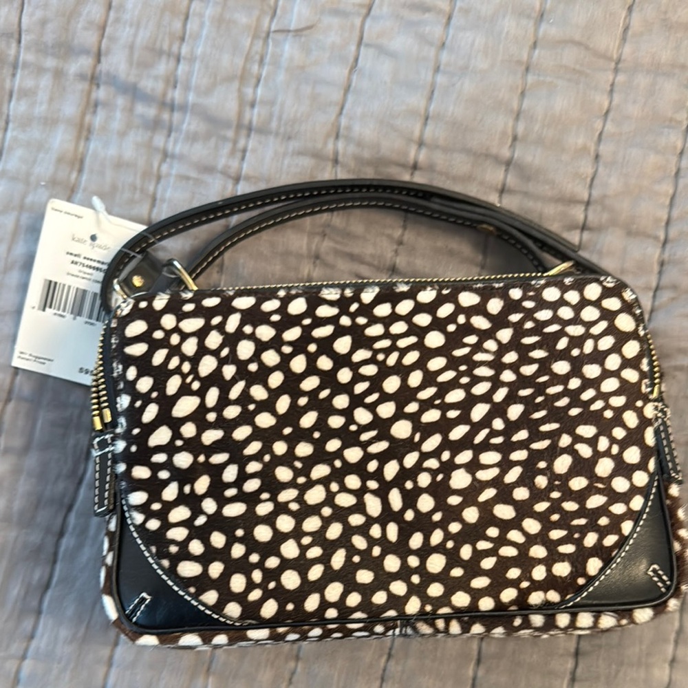 NWT Kate Spade Annemarie gorgeous calf hair animal print bag